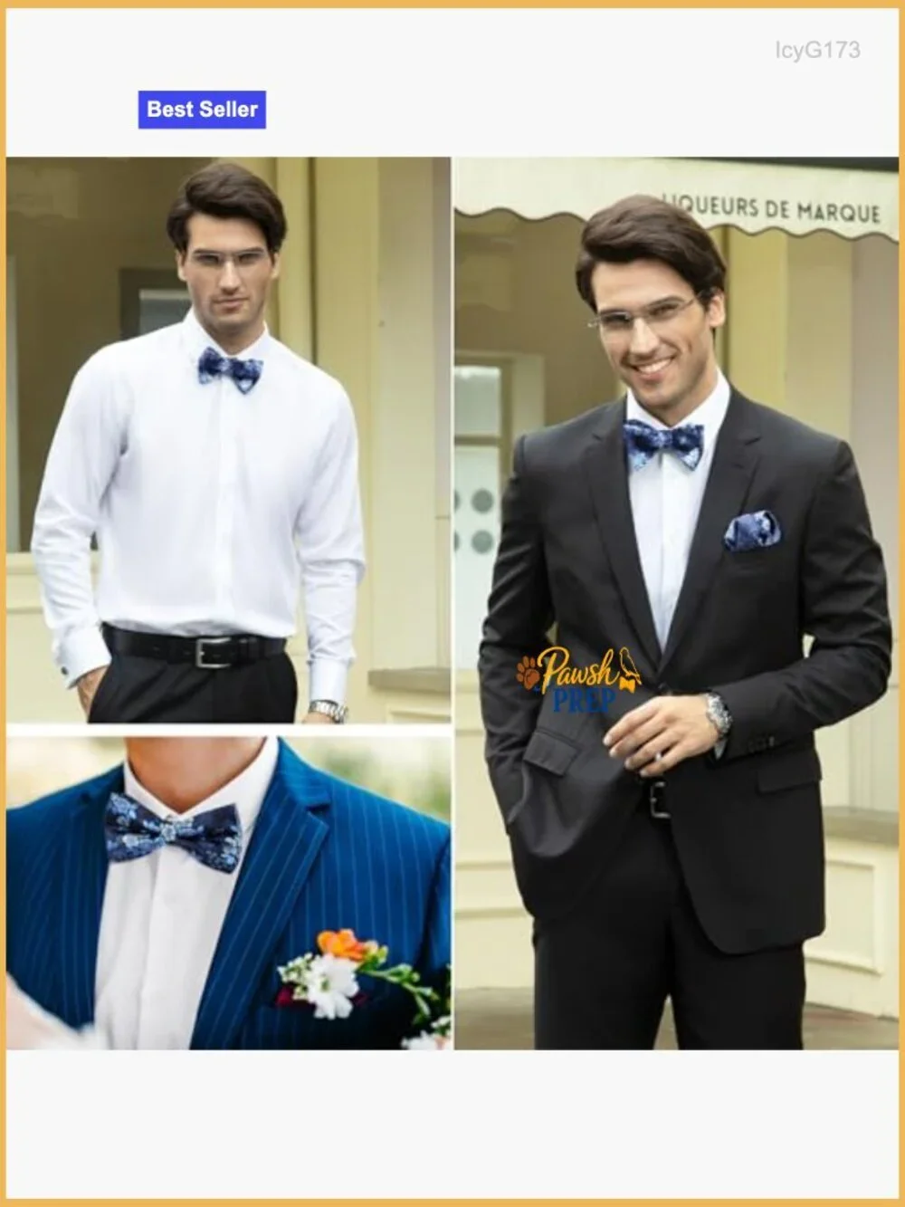 Self-Tie Bow Tie Set with Pocket Square, Silk Blend, Formal Occasions